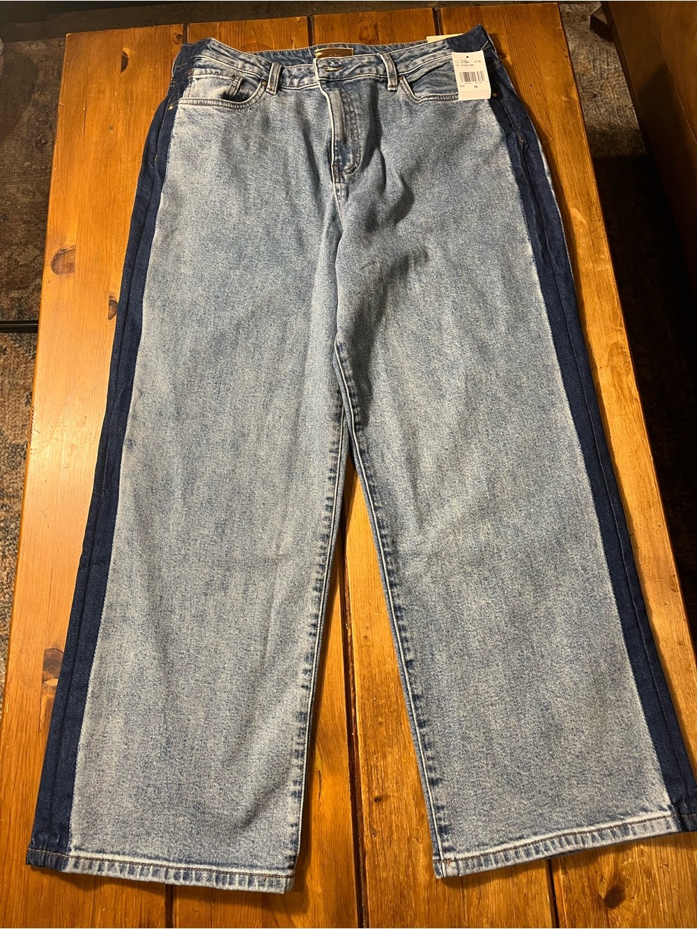 Kut from the Kloth Two-Tone Light Blue and Dark Blue Relaxed Jeans